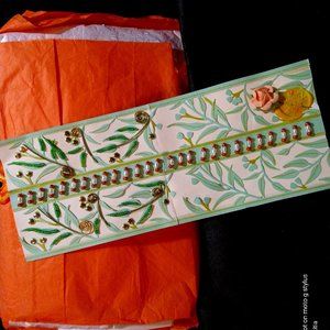 Sage green leaves, Saffron/Pearl Jewelled Sentiments
